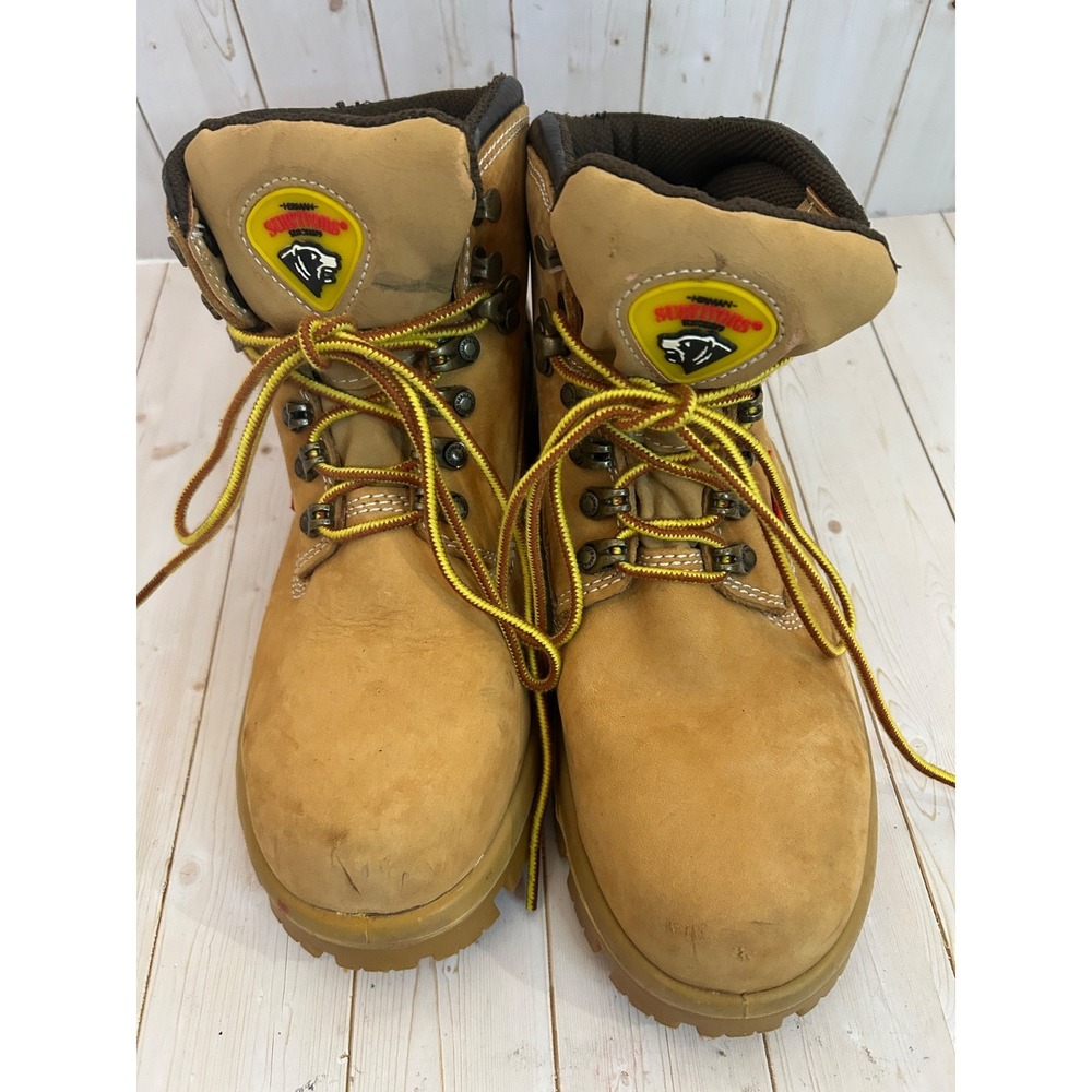 Herman Survivor Brown Suede Waterproof Work Boots Men's 7 W  Steel Toe